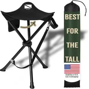 RISIBIX 접이식 삼각대 의자 - 키가 큰 사람들을 위한 울트라 포터블 시트 20인치 높이 사냥 및 숨겨진