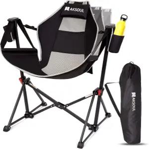 AKSoul 해먹 캠핑 의자 스윙 보관 가방이 있는 접이식 및 휴대용 - 265파운드 무게 용량 잔디 캠프