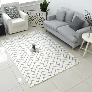 극세사 헤링본 러그 150 x 200 카페트 대형 나염