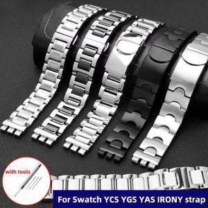 SWATCH YCS YAS YGS IRONY 시리즈 방수 스트랩용 스테인레스 스틸 시계 밴드, 도구가 포함된 남성용  여성