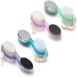 DecorRack (4 in 1) 푸미스 스톤이 포함된 페디큐어 패들 키트 도구 발용 발가락 손톱 청소 브러시 금속