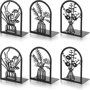 책 끝 3쌍 금속 선반용 장식 미끄럼 방지 헤비 듀티 홈 오피스용 책을 보관할 수 있는 블랙 엔드 6.88 X