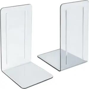 Acrimet 북엔드 1쌍 선반이나 데스크톱용 투명 플라스틱 가정 사무실 도서관 학교용 도서 홀더(클리어