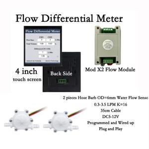 디지털 유량 계량기 차동 2 홀 센서 측정 물 디젤용 다중 크기