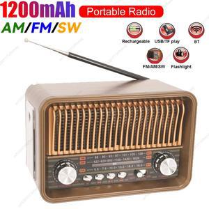 휴대용 라디오 FM AM SW 트랜지스터 플매트 카펫 러그인 벽 전원 홈 레트로 빈티지 블루투스 스피커 BT