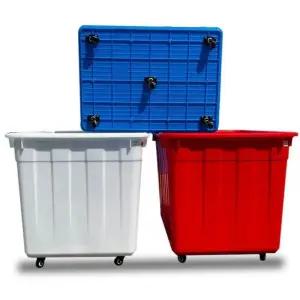 김장 배추절임통 특대형 커버제외 바퀴달린 플라스틱 사각 200L 다라이 블루