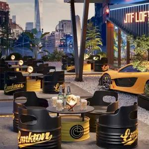 깡통테이블 세트 인더스트리얼 술집 원형