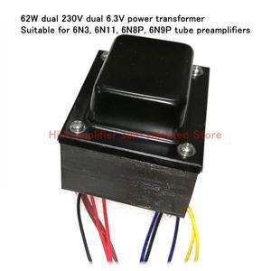 튜브 프리앰프 전원 변압기, 듀얼 230V, 6.3V, 6N3, 6N11, 6N8P, 62W