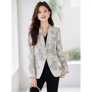 여사친 가을 재킷 원버튼 슬림핏 정장 코트 프린트 OP3