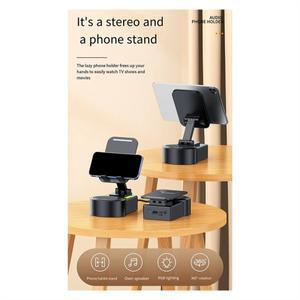 HFES 전화 스탠드 스피커 크래들 RGB V5.0 라이트 데스크탑이 있는 사무실 접이식 핸드폰 맞게 조절 가능