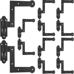 Moxweyeni 8팩 스틸 블라인드 셔터 힌지 1-1/16인치 콜로니얼 스타일 신축 블랙 경철 트 오프 핀틀