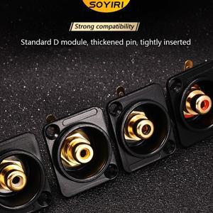 SOYIRI D 유형 구리 코어 RCA 잭 빨간색 흰색 노란색 av 오디오 용접 어머니 시트 모듈 패널 스피커 교체