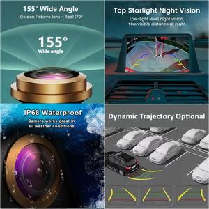 호환 GreenYi AHD 1080P 조정 각도 실버 자동차 역방향 후방 카메라 안드로이드 DVD PC 모니터용 동적 궤적