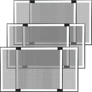 Sasylvia 3개 확장 가능한 창문 화면 21.7인치 x 28-52W 대형 조절 알루미늄 프레임 흰색 교체 집 수평