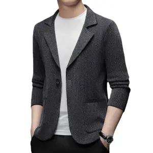 남자 니트 캐주얼 재킷 가디건 코트 싱글 정장 봄가을 패피3