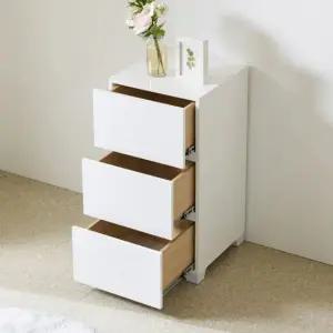 케미에르 스텔라 LPM 하이글로시 400 3단서랍장 KMR-136