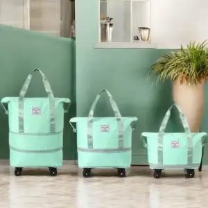 빅맥스 2단 확장 보스턴백 바퀴형 보조 여행가방 민트 2단확장보스턴백 2단확장여행가방