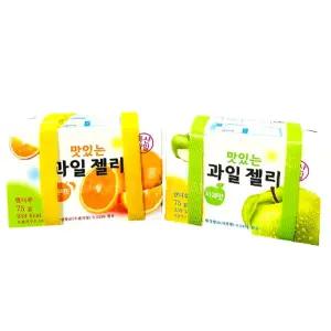 사과젤리 오렌지맛1개+사과맛1개 오렌지맛젤리