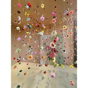 인조 꽃송이 행잉 나무 덩굴 Wedding 데코 웨딩아치 벽걸이 페르시 60cm 플라워