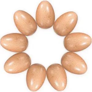 수민드 10피스 우드 셰이커 장난감 세트 천연 핸드 퍼커션 DIY 페인팅 음악 학습 부활절 파티를 위한