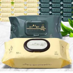 두꺼운 물티슈 캡형 100매 엠보싱 사무실 물티슈 20팩