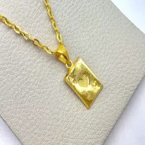 24K 순금 3돈 포커카드 하트 에이스 목걸이(18K 연결고리 장식)