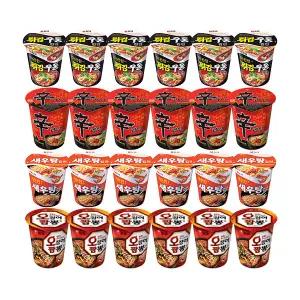 농심 신라면컵, 62g, 6개 + 튀김우동컵, 62g, 6개 + 새우탕컵, 67g 6개 + 오징어짬뽕컵, 67g, 6개
