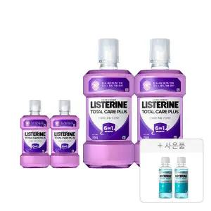 리스테린액 토탈케어 플러스 750ml, 2개 + 250ml, 2개 + 증정(쿨민트 마일드 100ml, 2개)