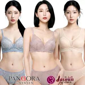 비비안 비너스 편한 노와이어 브라 팬티 세트 여름 빅사이즈 홑겹 레이스 마담 브래지어 노패드 와이어리스 심리스 노라인 스포츠 브라탑 보정 편안한 여성 속옷