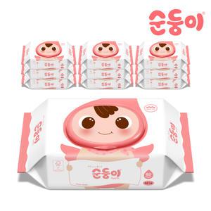 [순둥이] 베이직 무향 아기물티슈 캡형 80매 10팩 (nBC-01)