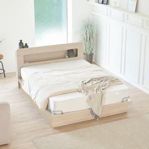 하포스 로망스 LED 헤드수납 평상형 침대 프레임 + 매트리스 세트 지정일설치