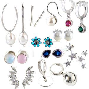 실버 은 롱 귀걸이 4/링 여자 여성 순은 925실버 체인 원석 드롭 진주 은볼 원터치 귀걸이 큐빅지르코니아