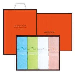 [아트박스]/송월타월 송월 스윗하트 하니 100g 고급면 20수 4매 선물세트+쇼핑백 기념수건 답례품
