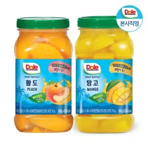 Dole 후룻바틀 복숭아, 망고 666g x 2개입 과일 통조림