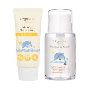 [shehonest]오가베베 영유아 무기자차 선스크린 50ml SPF50+ 썬크림 리무버 클렌징 토너 200ml