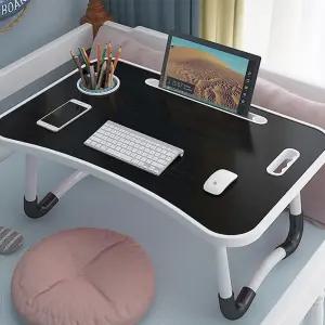 컵홀더 접이식 테이블 블랙 좌식 노트북 침대 미니