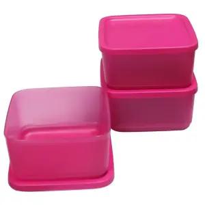 타파웨어 3인조 사각 밀폐용기 김통 싱싱블록냉장용기 3단 526번 650ml