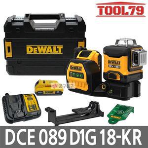 [디월트] DCE089D1G18 충전 그린레이저레벨기 12V/20 MAX 호환 3x360 20V 2.0Ah 배터리1개
