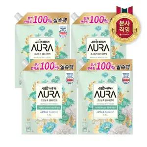 샤프란 아우라 리필 섬유유연제 1.7L 스모키머스크 x 4