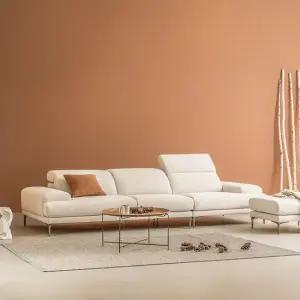 아르떼 4인 헤드기능 카시미라 패브릭 소파+스툴