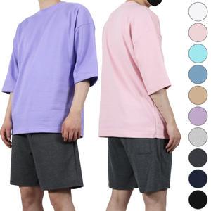 핸써밍 빅사이즈 (L~5XL)남자 여자 루즈핏 특양면 10컬러 7부 반팔티