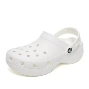크록스 클래식 플랫폼 클로그 슬리퍼 화이트 206750-100