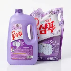 애경 울샴푸 퍼플라일락 3L+2.3L 손빨래 중성세탁세제 대용량 액체 섬유린스