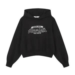 여성) 크롭 후드 티셔츠(오버핏)_AM4WTS859-BK