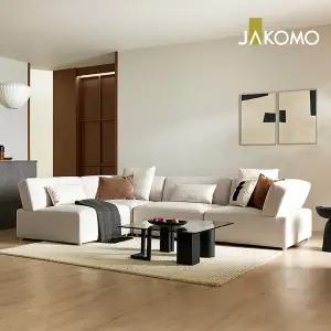 [자코모][이동형팔걸이 1개 무료 증정]디올리 모듈 4인 오픈코너형 젠위브 패브릭 소파+쿠션4개