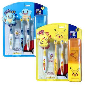 페리오 키즈 3단계 포켓몬 피카츄 / 꼬부기 양치세트 (유아용) 치약 포켓몬 피규어 칫솔 컵 어린이칫솔