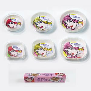 에어프라이어_종이호일_90매_원형 사각형 기름종이 각각 3가지 사이즈