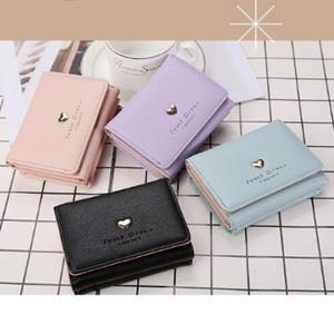 여성 부드러운 3단 하트 반지갑 3color 동전지갑 가죽 카드 지폐
