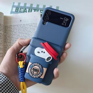 갤럭시 Z플립5 Z플립4 3케이스 카드수납 힌지보호 스누피 링 목걸이