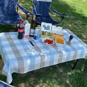 테이블보 방수 체크믹스 식탁보 캠핑 2인용